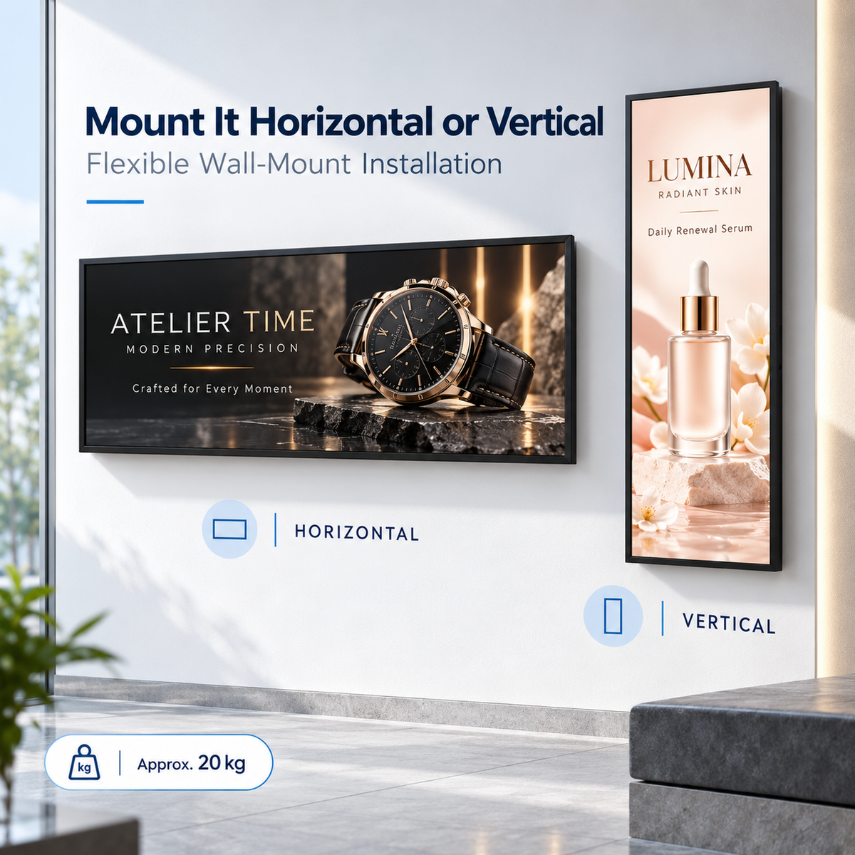 58.4" Ultra-Wide Stretched LCD Digital Signage Display