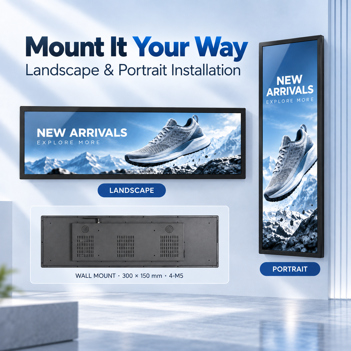43.8" Ultra-Wide Stretched LCD Digital Signage
