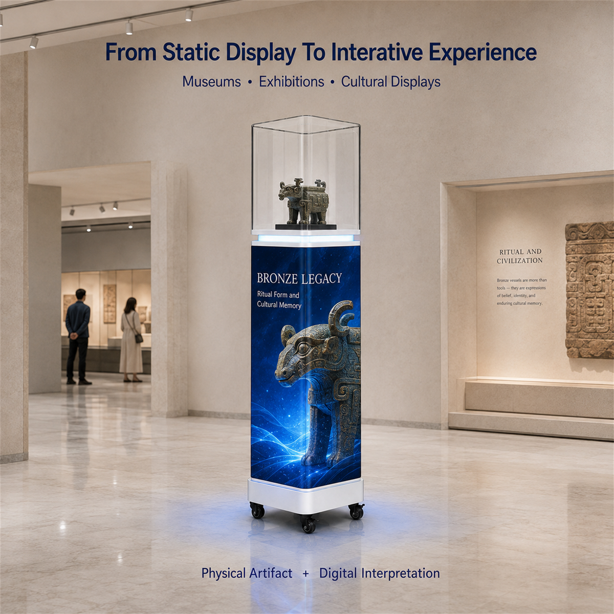 360° LED Display Pedestal Case, GOB P1.86 Luxury Product Showcase 详情图 3