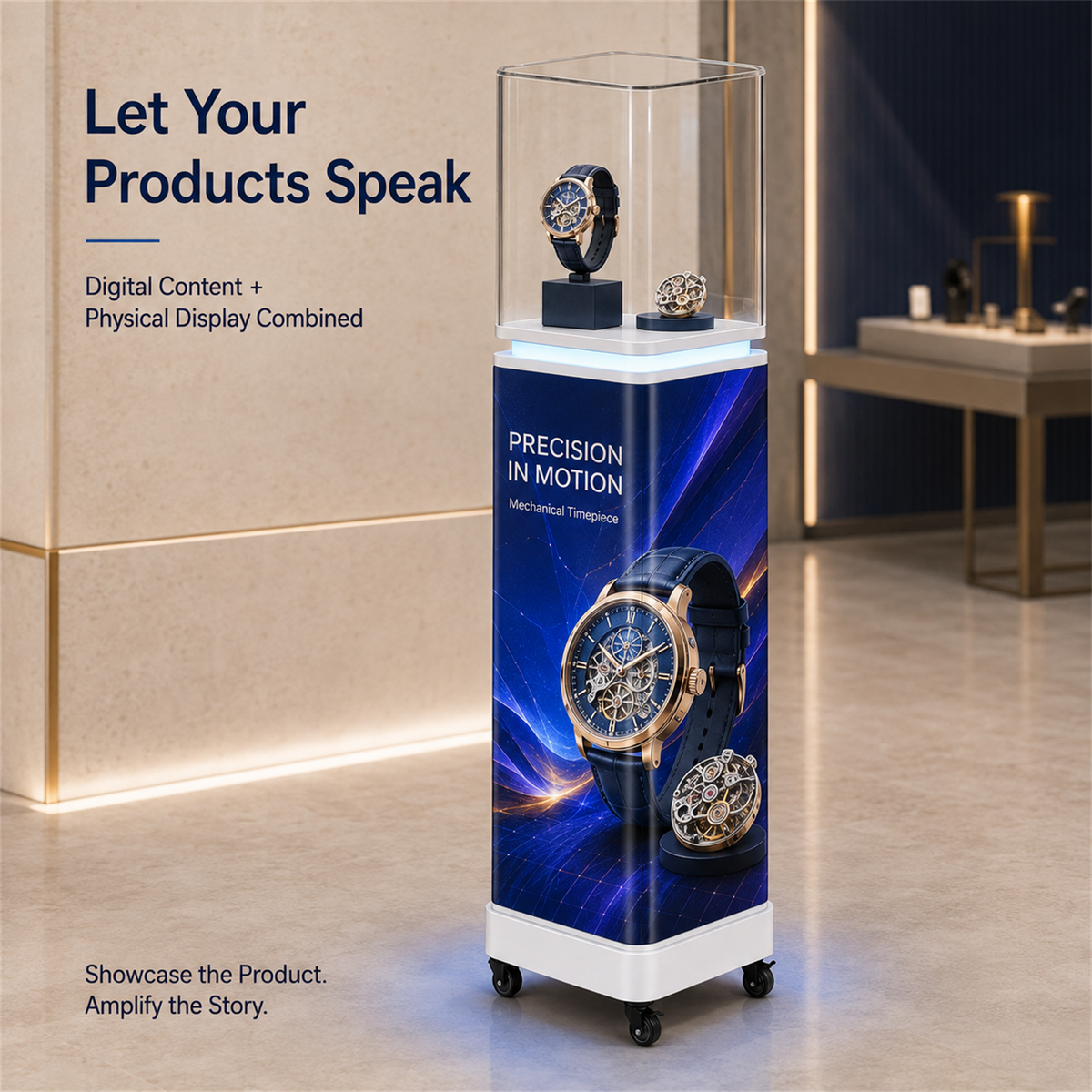 360° LED Display Pedestal Case, GOB P1.86 Luxury Product Showcase 详情图 4