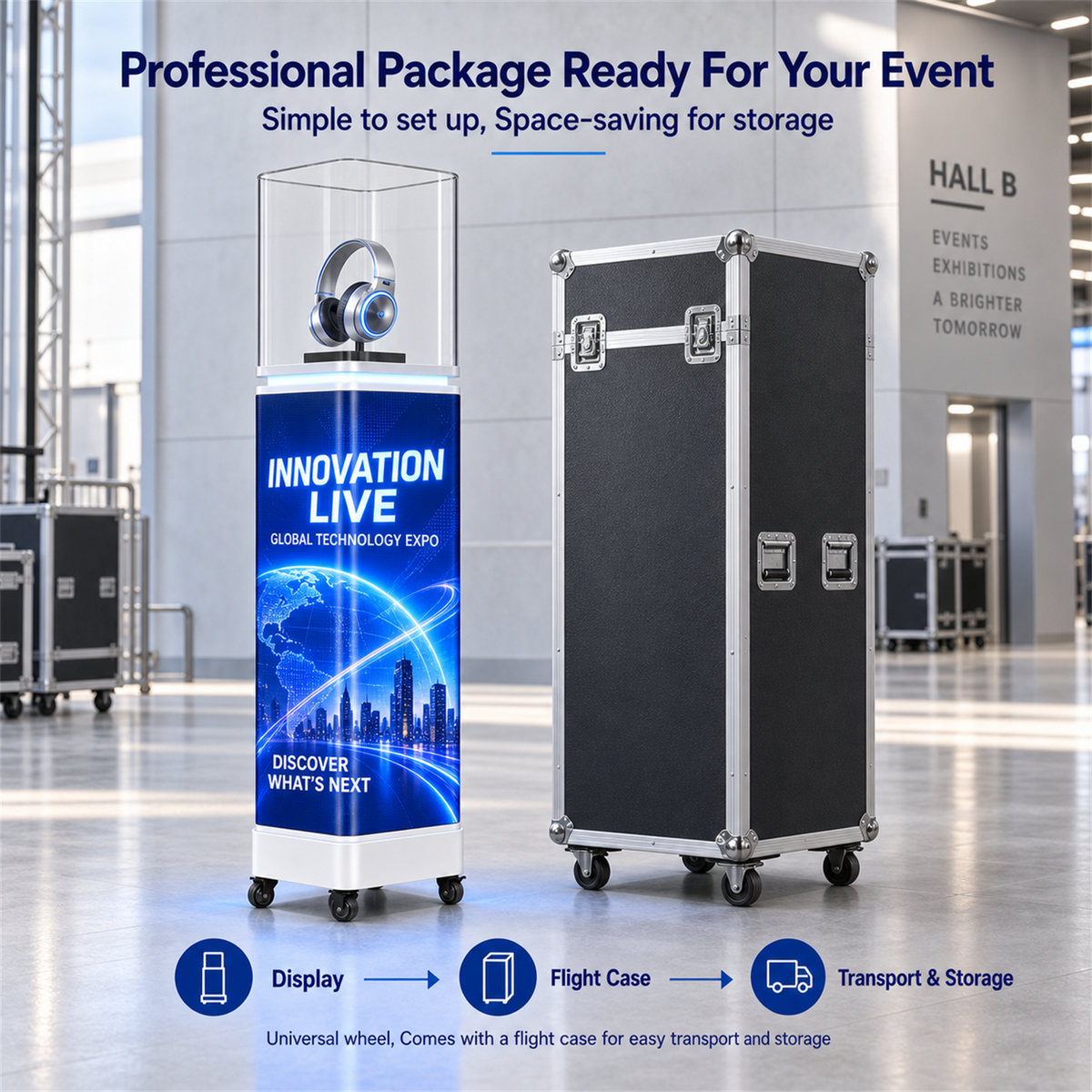 360° LED Display Pedestal Case, GOB P1.86 Luxury Product Showcase 详情图 7