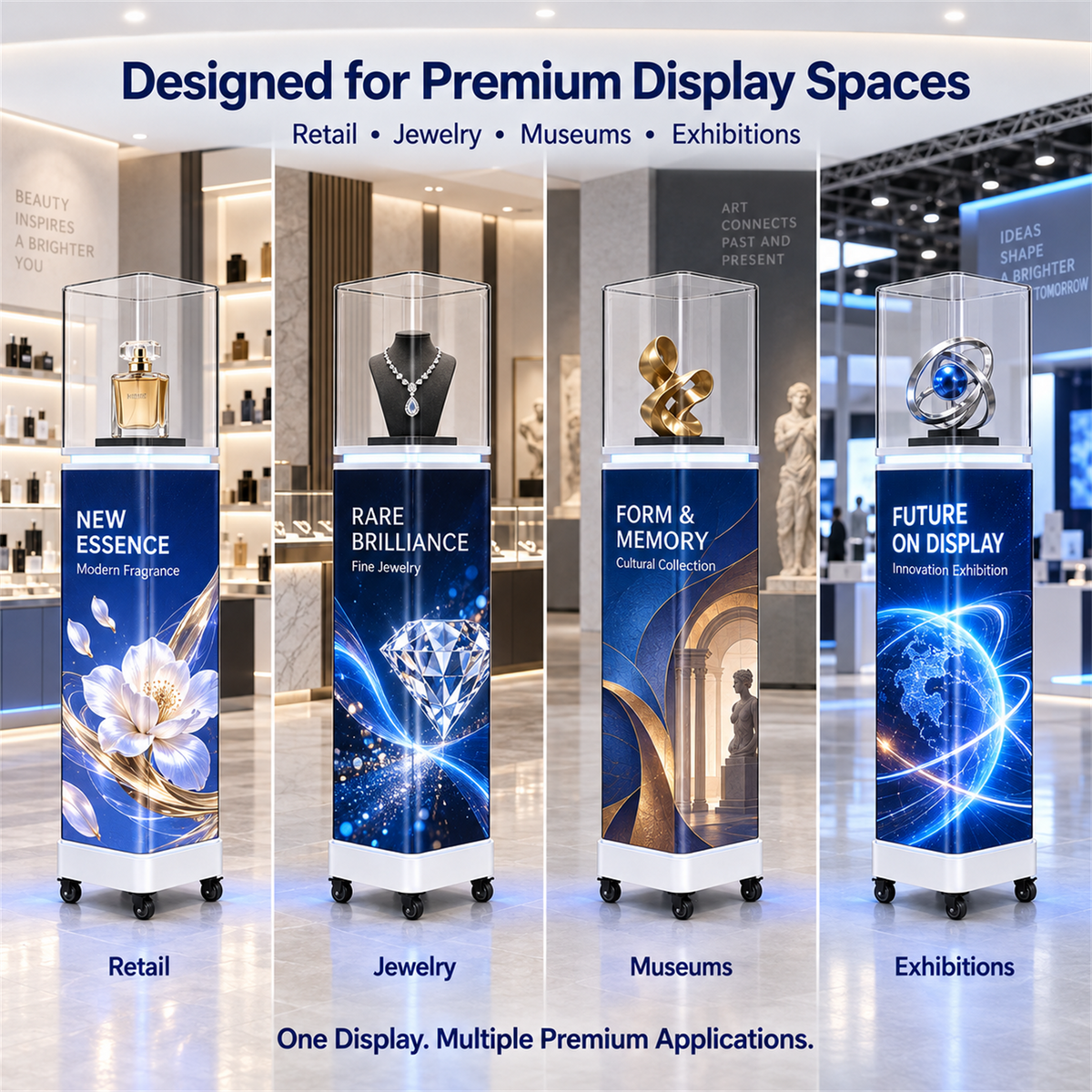 360° LED Display Pedestal Case, GOB P1.86 Luxury Product Showcase 详情图 8