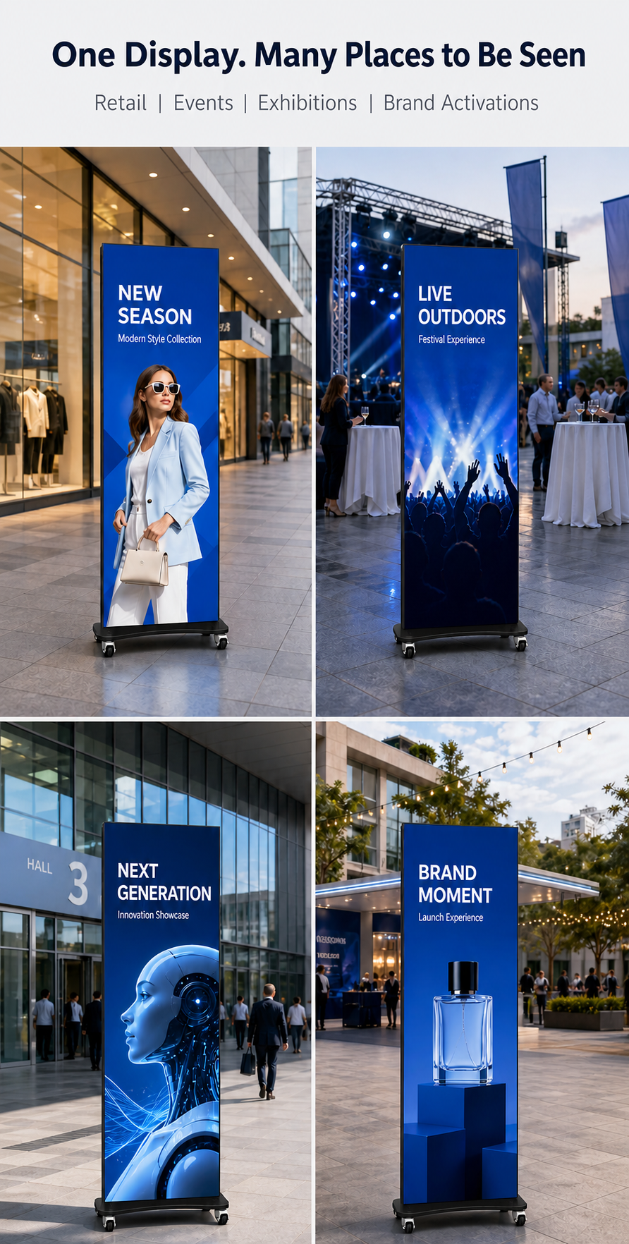 80“ 2-Fold LED Poster Display, IP65 Outdoor, AC Powered/Battery Powerd 详情图 10