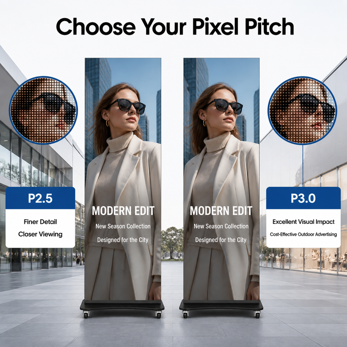 80“ 2-Fold LED Poster Display, IP65 Outdoor, AC Powered/Battery Powerd 详情图 2