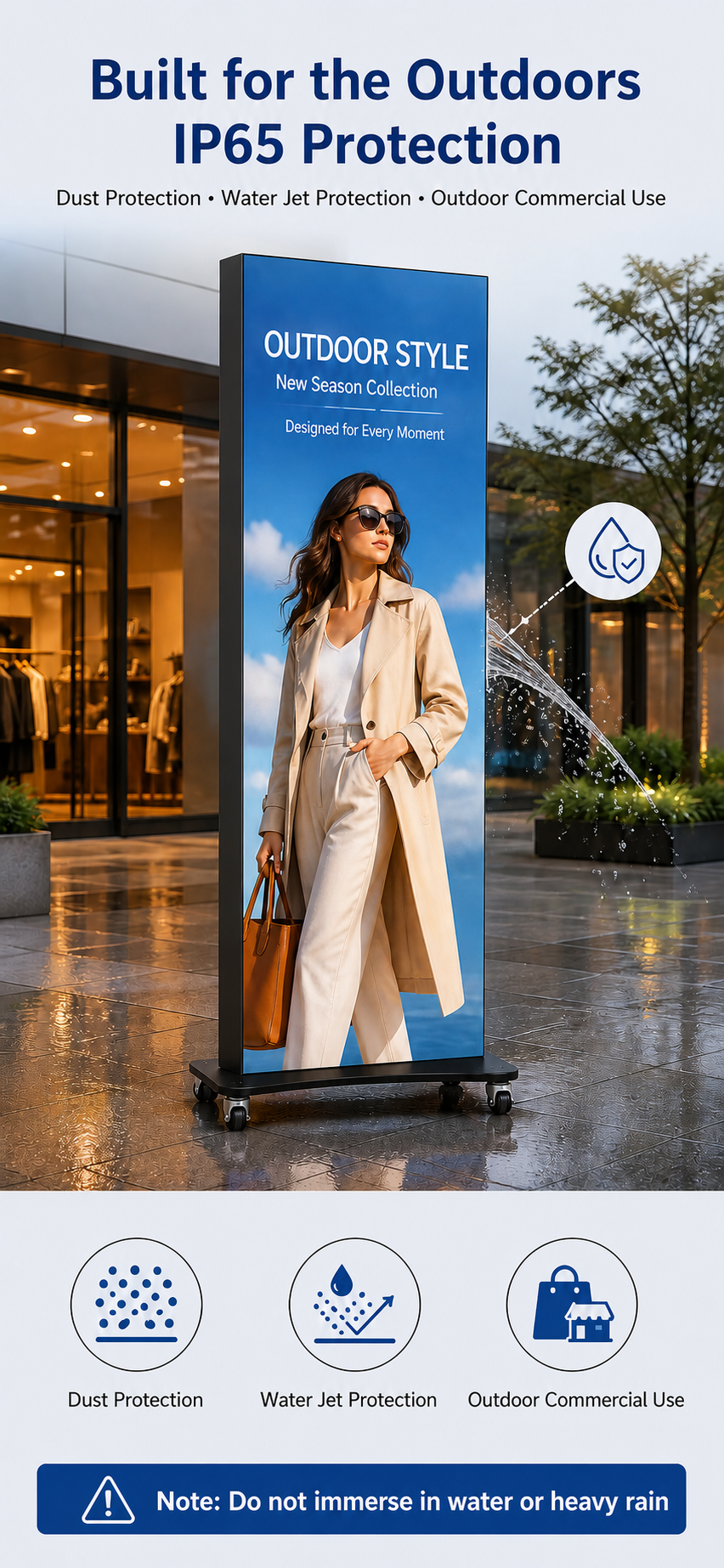 80“ 2-Fold LED Poster Display, IP65 Outdoor, AC Powered/Battery Powerd 详情图 4