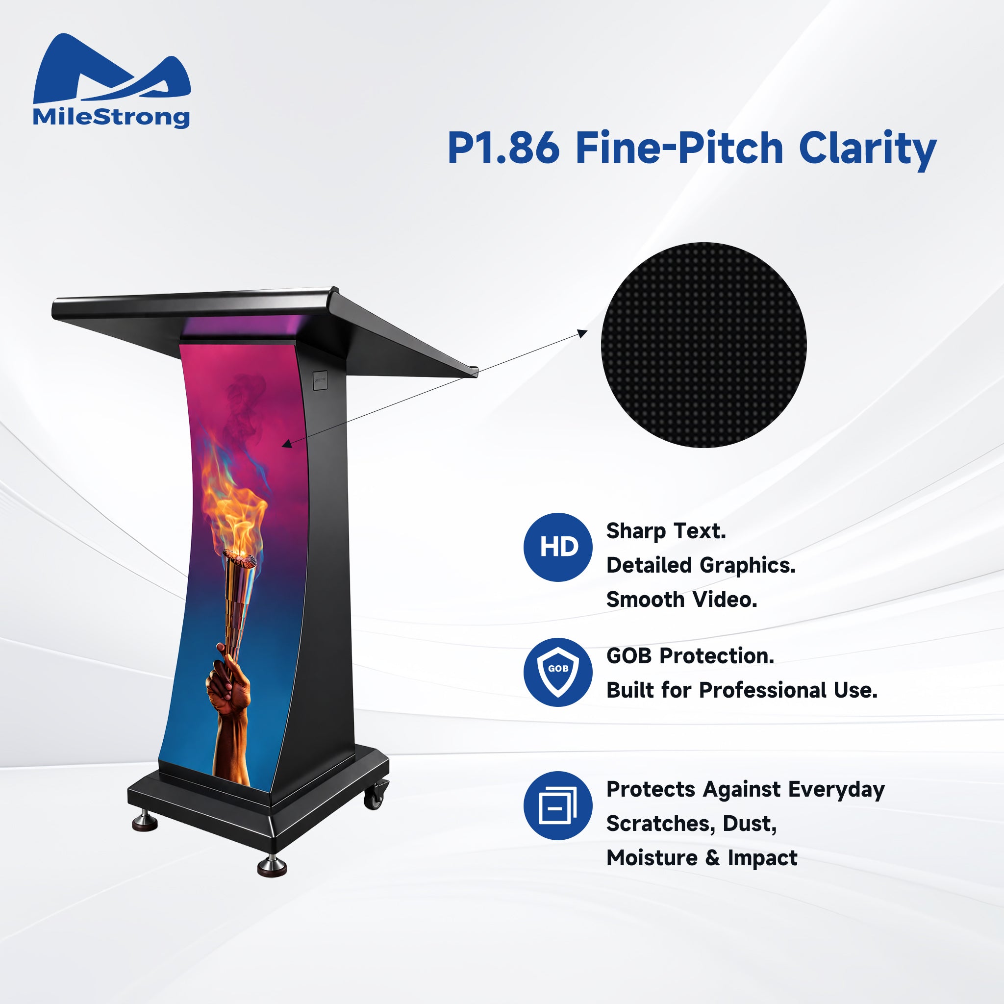 P1.86 LED Lectern Display, Digital Podium for Professional Presentations & Events
