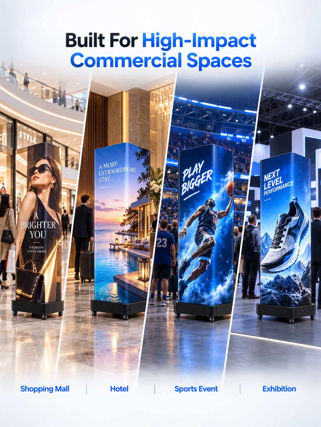 80 Inch P1.86 Naked-Eye 3D LED Poster Display, Four-Sided Display 详情图 8