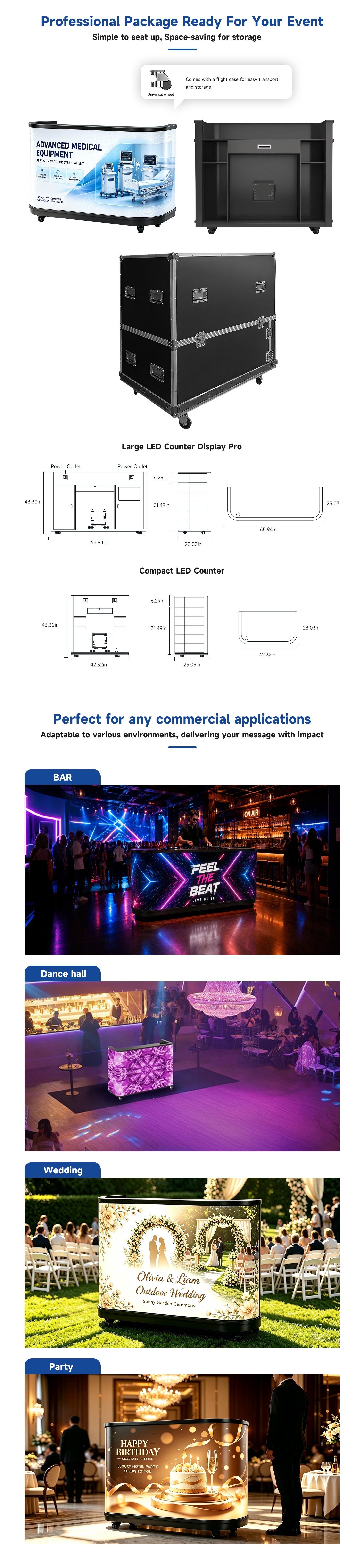 P2.5 LED Counter Display, Digital Bar Booth & Event Advertising Solution 详情图 3