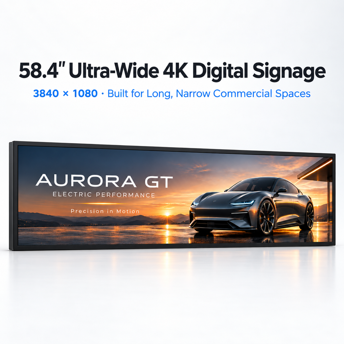 58.4" Ultra-Wide Stretched LCD Digital Signage Display