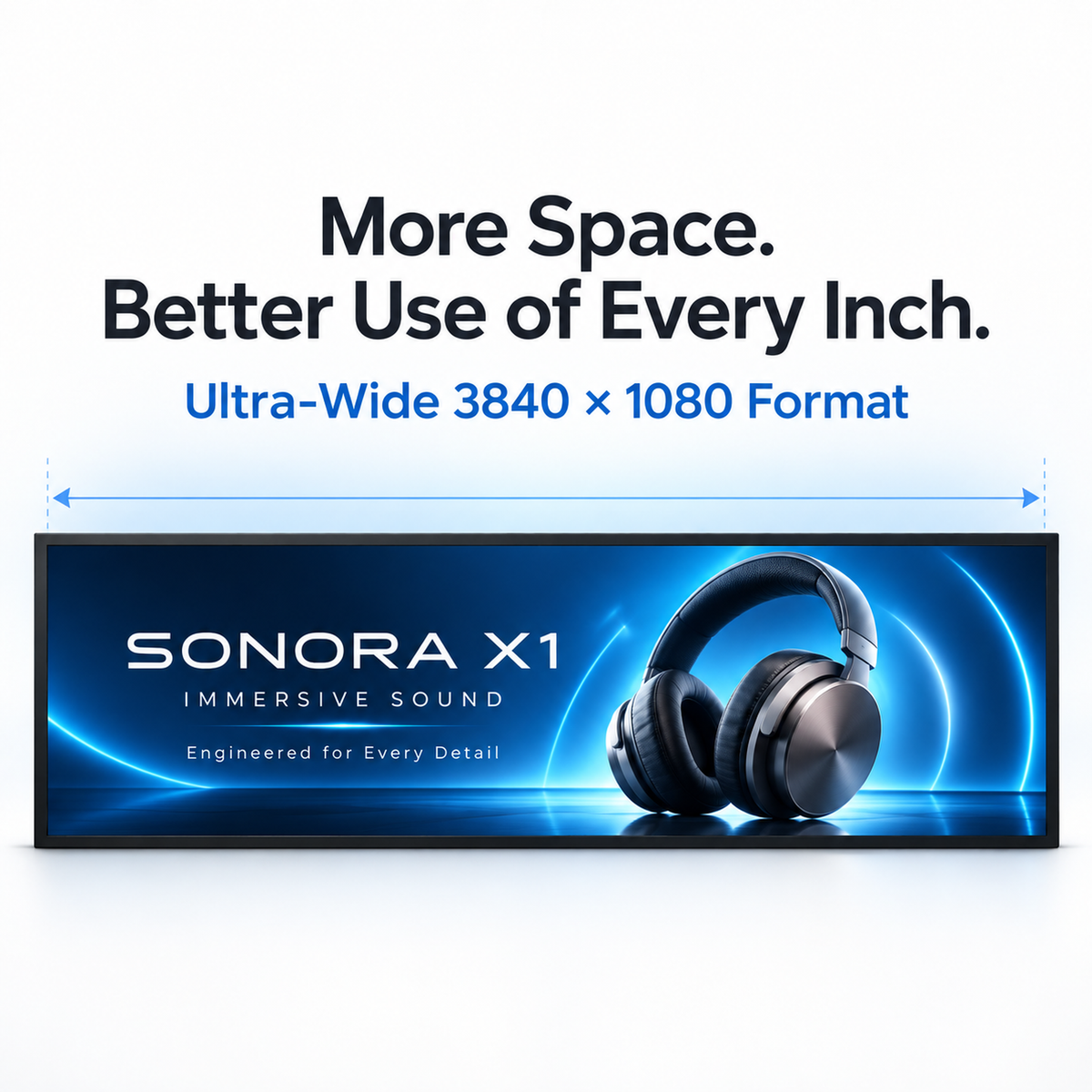 58.4" Ultra-Wide Stretched LCD Digital Signage Display