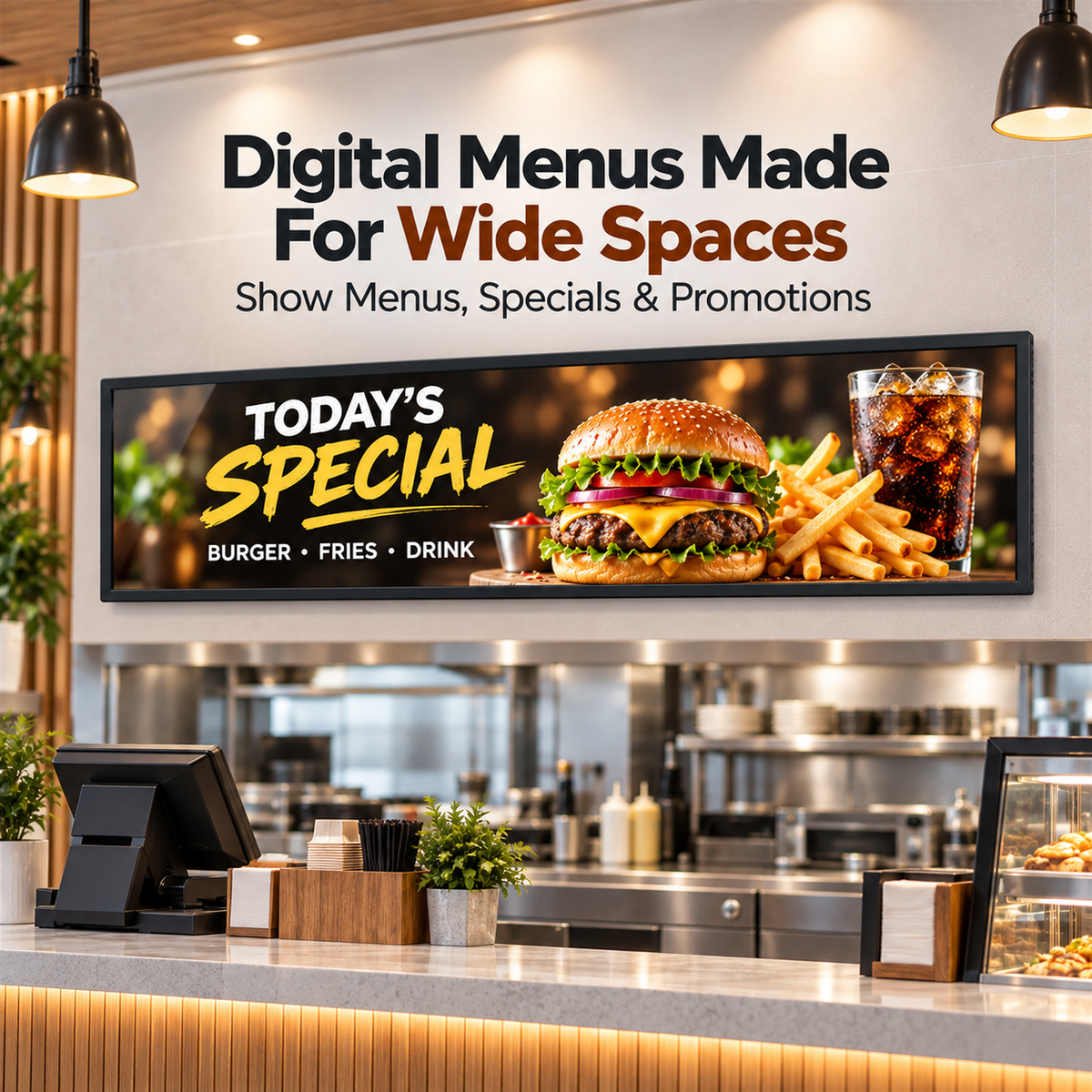 43.8" Ultra-Wide Stretched LCD Digital Signage